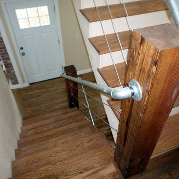 Custom Steel & Cable Railing Staircase