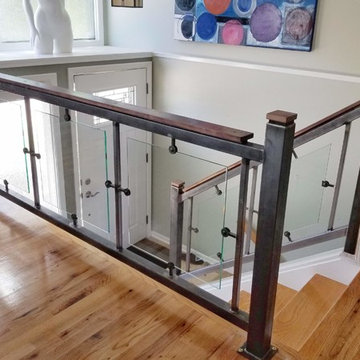 Custom Steel and Glass Stair Rail