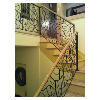 Custom Steel Organic Modernism Railing - Éclectique - Escalier - Denver ...