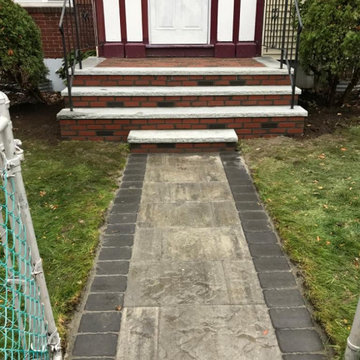 Custom Walkway and Traditional Brick and Granite Steps