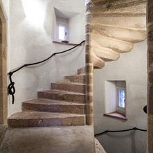 Rustic Staircase by Maxwell & Company Architects