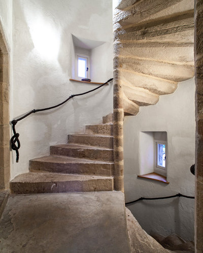 Rustic Staircase by Maxwell & Company Architects