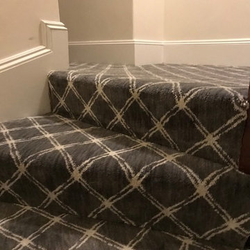 Dark grey wall to wall on stairs and hall in Boston