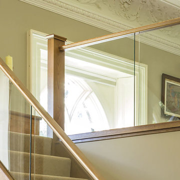 Dark Oak In-Line Glass Staircase