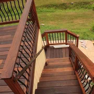 Deck With Staircase and Hot Tub Surround