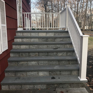 Idéer för att renovera en trappa i skiffer, med sättsteg i betong