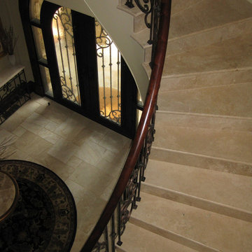 Denizli Beige Antique Pattern-Custom cut stairs