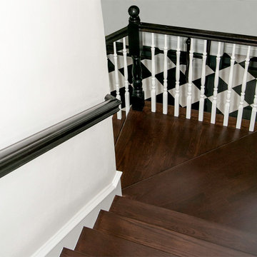 Detail of Stair and Marble Floor Pattern