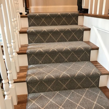 Diamond Stair Runner and Hall - Wool with Jute Backing