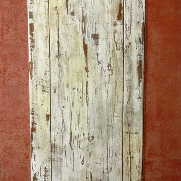 Distressed Faux Wood Panels mural project at Grey Oaks Country Club home Naples