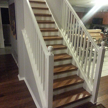 DIY Hickory Carpet to Hardwood Staircase Remodel