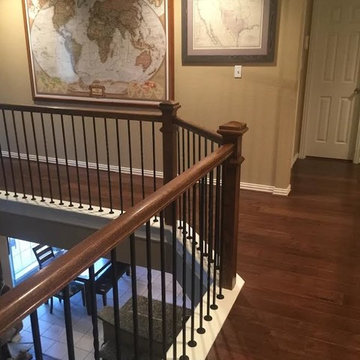 Double Oak - Wood Stairs/Iron Railings