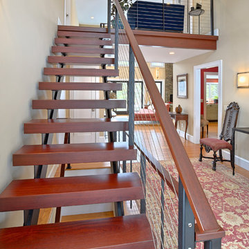 Double stringer Staircase with open risers