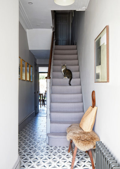 Transitional Staircase by FIONA DUKE INTERIORS