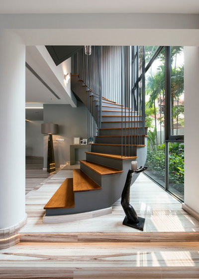 Contemporary Staircase by Cube Associate Design