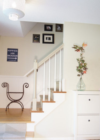 Transitional Staircase by Wind and Willow Home