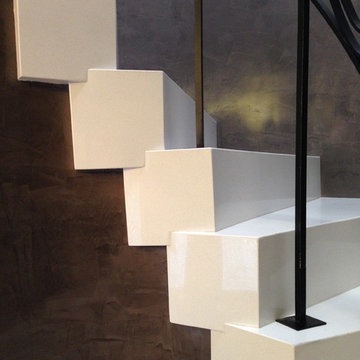 Elegant white staircase
