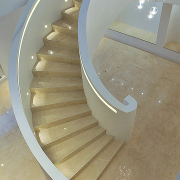Elite Metalcraft Project - helical staircase and glass balustrade