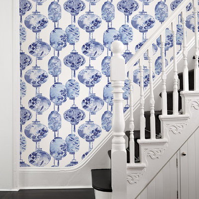 Staircase - traditional wooden straight staircase idea in Boston with wooden risers