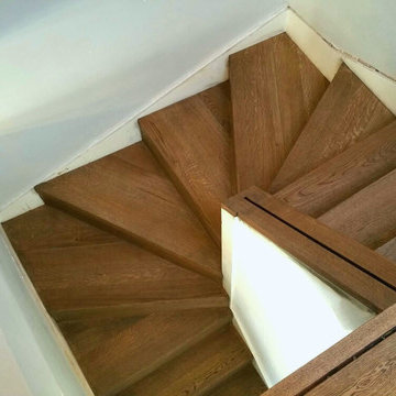 Engineerd Oak Floor Installation and Stair cladding Notting Hill, London