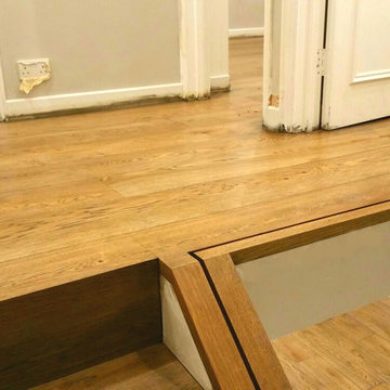 Engineerd Oak Floor Installation and Stair cladding Notting Hill, London