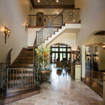 Entry Hall with iron staircase