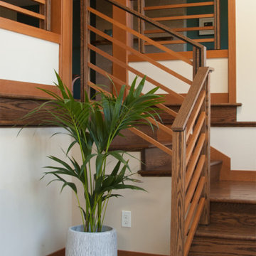 Entry Stair with Custom Wood Railings