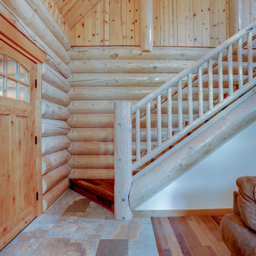 Entry Way Log Staircase