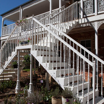 Exterior Balcony and Straight Cast Staircase