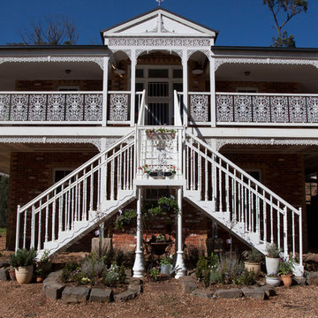 Exterior Balcony and Straight Cast Staircase