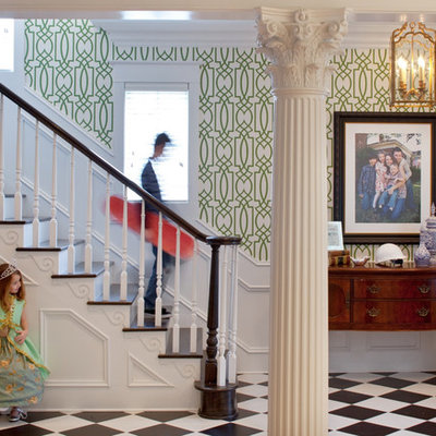 Inspiration for a timeless wooden staircase remodel in Jacksonville