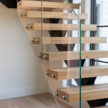 Floating Glass Staircase Home Remodel - Riverside, CT