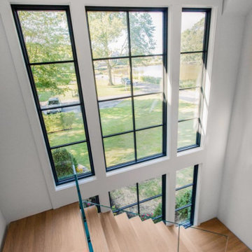 Floating Glass Staircase Home Remodel - Riverside, CT