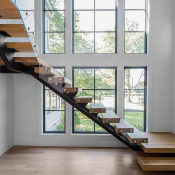 Floating Glass Staircase Home Remodel - Riverside, CT