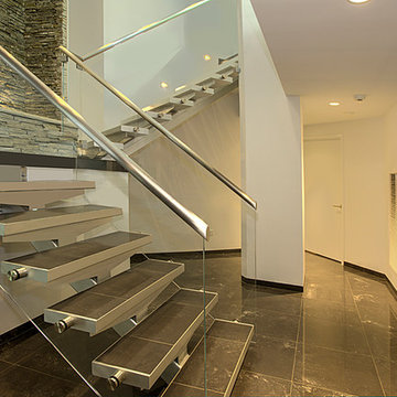 Floating Stair with Glass Railing