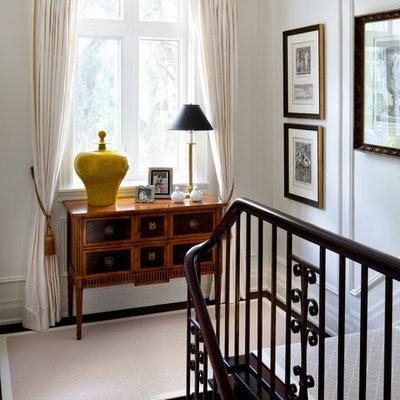 Staircase - traditional wooden staircase idea in Toronto with wooden risers