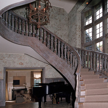Freestanding Rustic Staircase with Elegant and Unique Charm