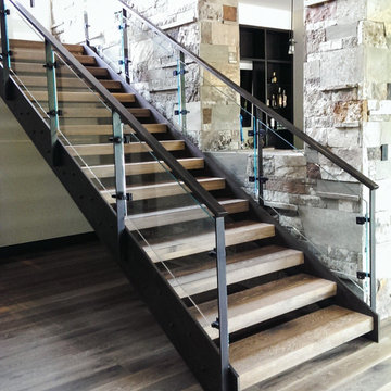 Freestanding stairs with Glass Railings