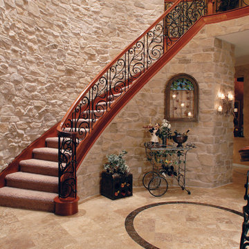 French Country Stone Veneer Staircase - Coronado Stone Veneer