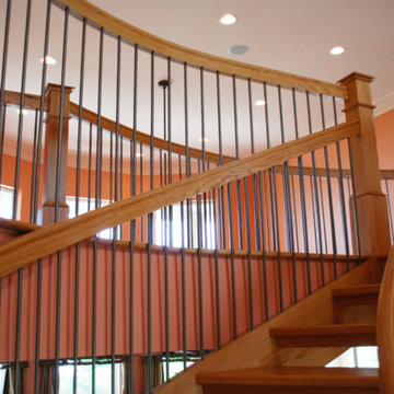 Ft. Beauregard Estates Curved Oak Stairway