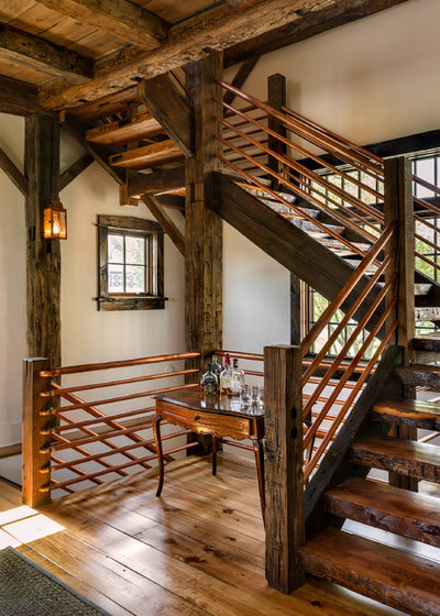 Rustic Staircase by Crisp Architects