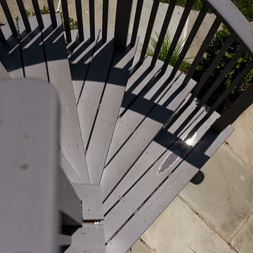 Garden Sunroom Addition W/ Circular Staircase & Home Bar