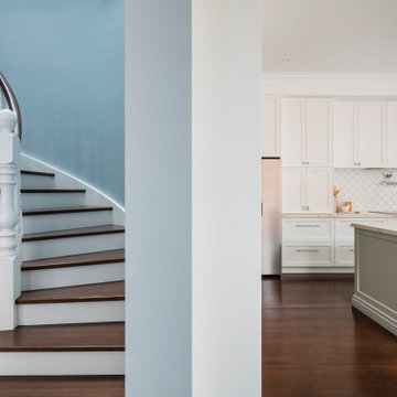 Gardenvale Project Hamptons style staircase and kitchen