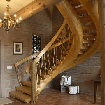 George Residence Custom Log Staircase