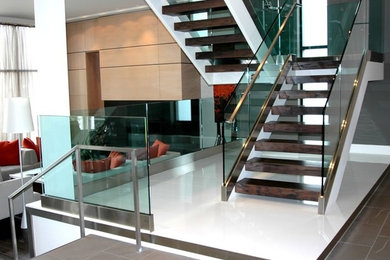 Example of a minimalist staircase design in Calgary