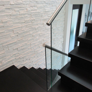 Glass Panel & White Oak Stair
