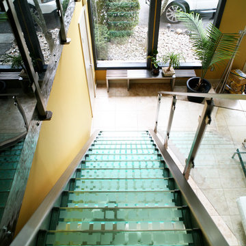 Glass Railing- Glass railing with poles