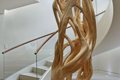 Inspiration for a contemporary curved staircase remodel in San Francisco