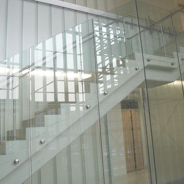 Glass railings with partition