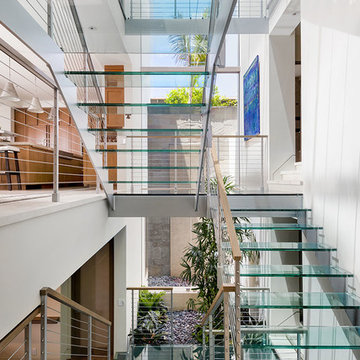Glass Stairs with Skylight